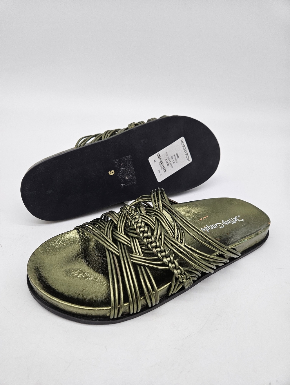 Jeffrey Campbell Intwined Slide Sandal in Green Size 9